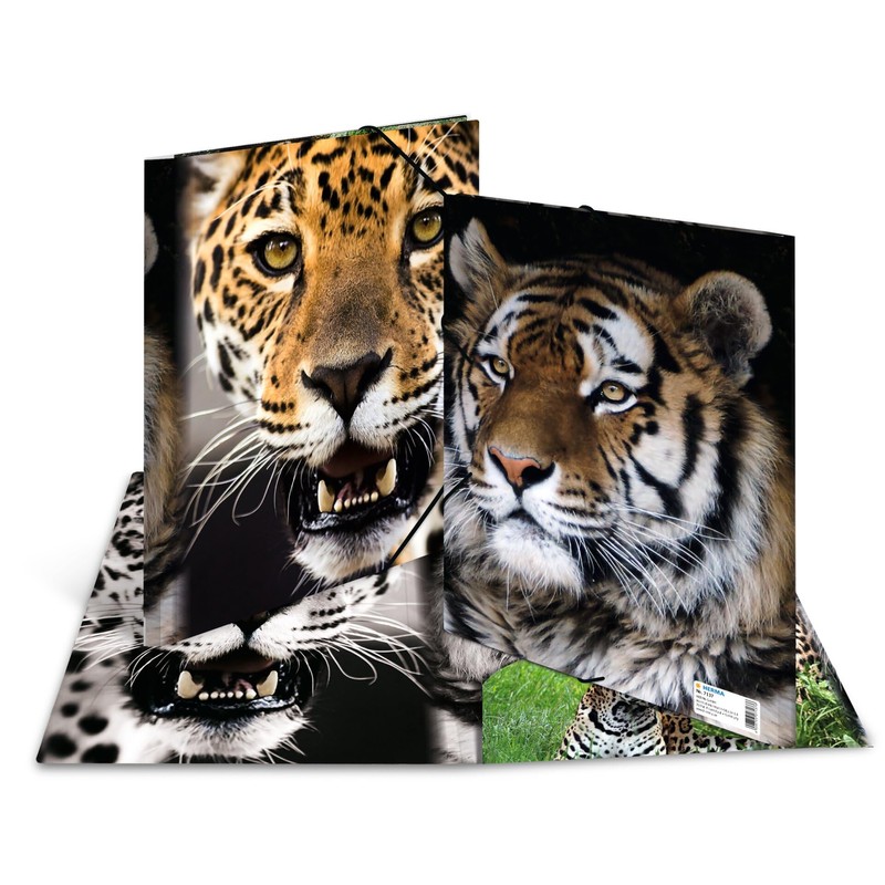 HERMA Elastic Folder Animals with Leopard Motif, A4, Sturdy Plastic,
