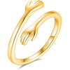 Hug Ring in 925 Sterling Silver and Gold Adjustable |