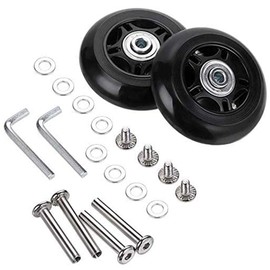 Replacement Wheels for Suitcase Rubber Wheels Replacement Wheels Wheel for Trolley Samsonite Hard Case Wheels with Ball Bearing Replacement Parts Repair Kit (68 x 6 x 24 mm Axle Length: 35 mm and 40