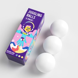 Juggling Balls LED 3-Piece Set - Cool Luminous Juggling Set for Beginners and Professionals | Perfect Juggling Balls for an Effective show for Children and Adults | Rainbow Colors and Strobe Effect