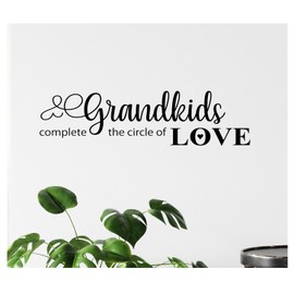 Grandkids complete the circle of love vinyl Decal | 27 x 7 inches | Black Matte | Family Decal, Family gift, gift for grandma, gift for grandpa