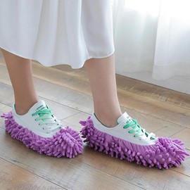 Mop Slippers, 2 Counts Floor Cleaning Slippers, Detachable Washable Mopping Slippers Cover, Household Floor Cleaning Pastel Shoe Cover, Home Interior Sweeping Mop:_Light Blue_one-size