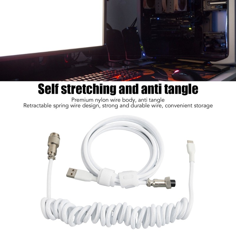 Gaming Keyboard Cable Nylon Type C to USB Double Sleeved