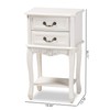 Baxton Studio Nightstands, White/Brass