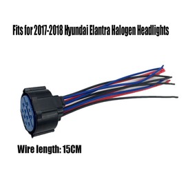 Connector Plug Pigtail Compatible with Elantra 2017-2018 Halogen Headlight Pigtail Wire Plug