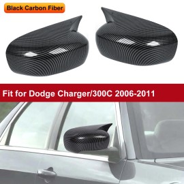 SavadiCar FOR 11-23 DODGE CHARGER SCAT SRT M STYLE CARBON FIBER SIDE VIEW MIRROR COVER CAP