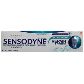 Sensodyne Repair and Protect Extra Fresh Toothpaste with Fluoride 3.4 Ounce. Pack of 3