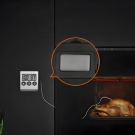 Retoo Digital Grill Thermometer Roasting Thermometer Meat Thermometer Temperature Range 0-250°C Backlight Oven Thermometer Analogue for BBQ Smoker