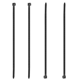 JLM MARINE 4 Pack 4 Inch Black Zip Ties UV Resistant Nylon Cable Ties Plastic Wire Ties Self-Locking Nylon Tie Strap