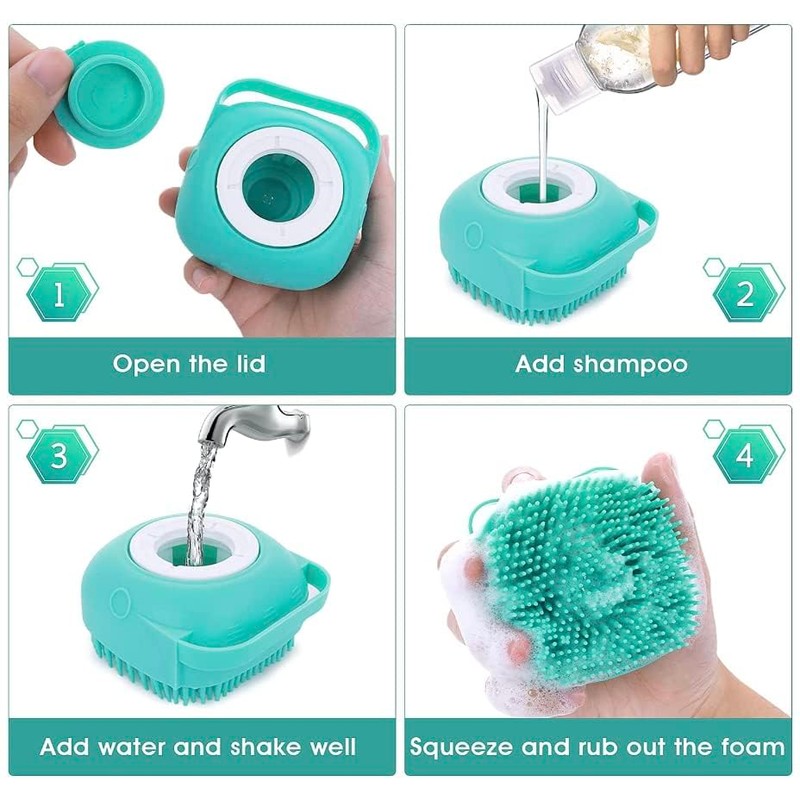Pet Bath Massage Brush Puppy Dog Cat Grooming Cleaning Soft