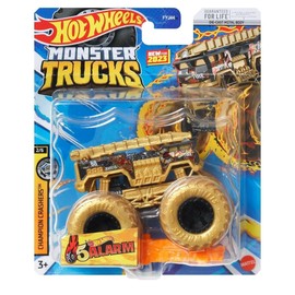 Hot Wheels Monster Trucks 5 Alarm, Includes Connect and Crash Car [Gold]