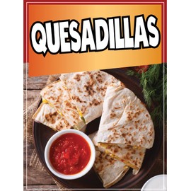 Quesadillas Decal Window Sticker Mexican Food Truck Concession Vinyl Restaurant Quesadilla Mexican Food Image Sticker (18" x 14")