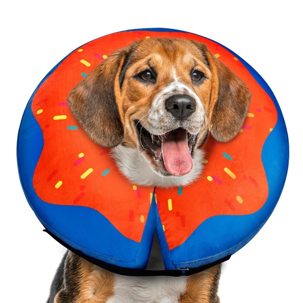 Gimars Inflatable Dog Cone Alternative Dog Donut Collar after Surgery,