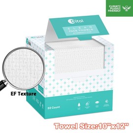 Ditoi Disposable Facial Cloths Ultra Soft Absorbent Multi-Purpose Towelette - option: 1 Pack (50pcs,Towel Size: 10''x12'')