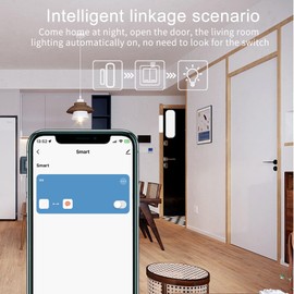 Smart WiFi Door Sensor for Home, No Hub Required, Wireless Window Sensor with App Alert, 2.4G WiFi Door Sensor for Home/Office Works with Tuya Smart Devices, Compatible with Alexa, Google Home(2Packs)