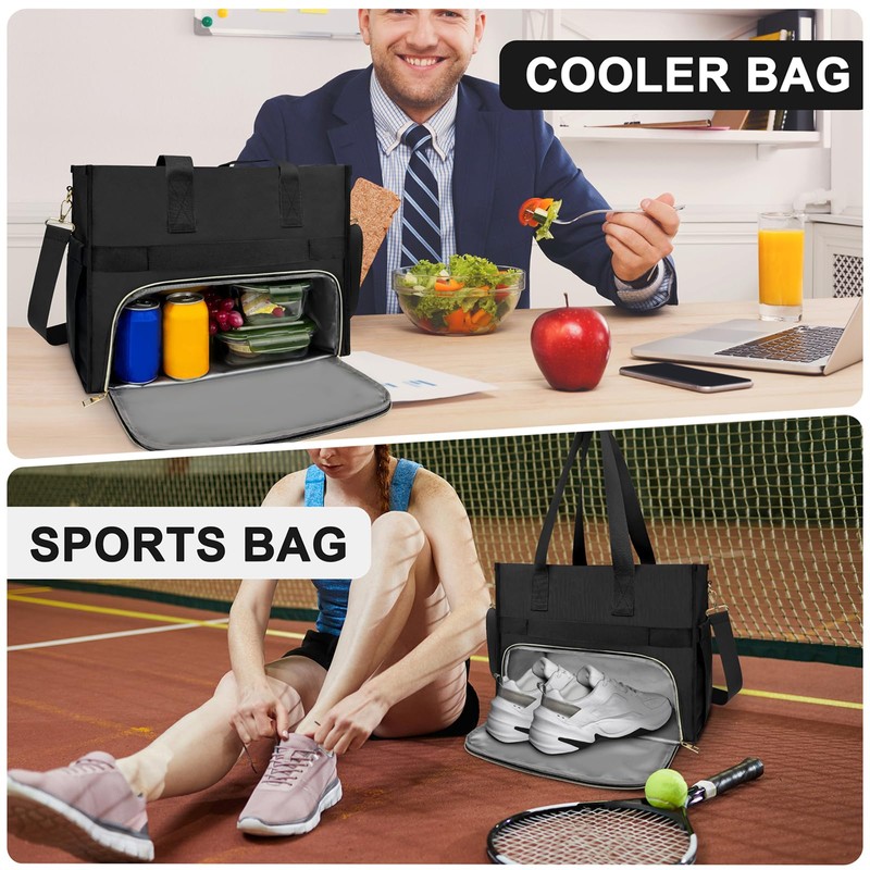 PASMAN Lunch Bag for Women with 15.6" Laptop Compartment, Insulated