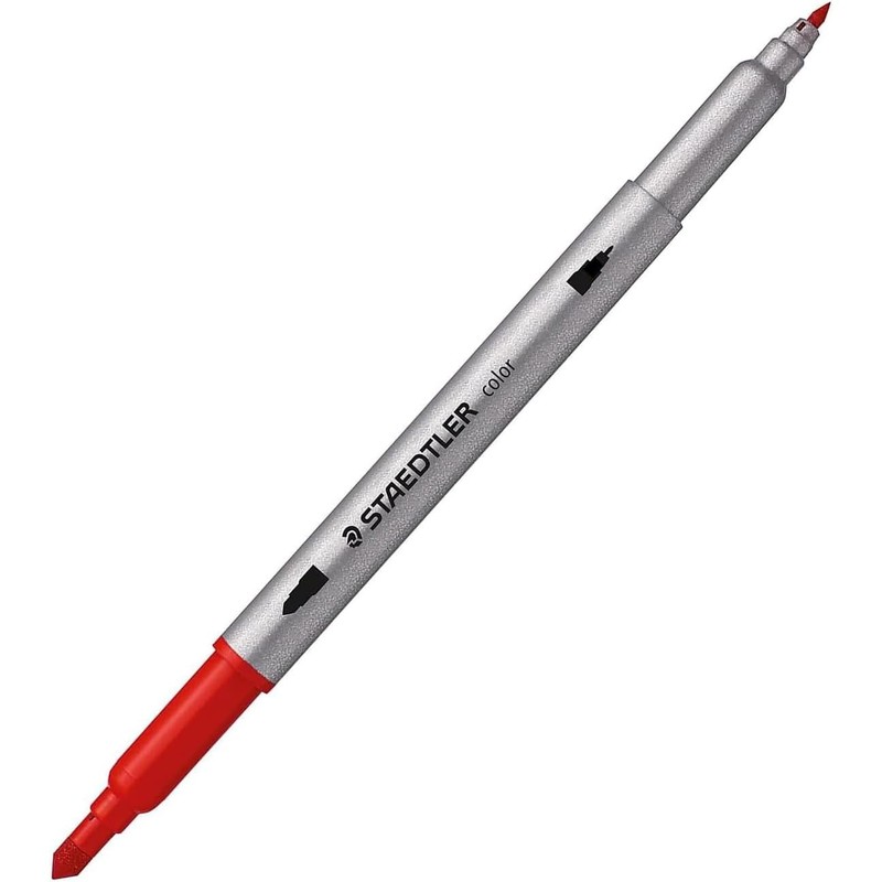 STAEDTLER 3200 Doppelfasermaler, zwei Spitzen für schmale und breite Linien,