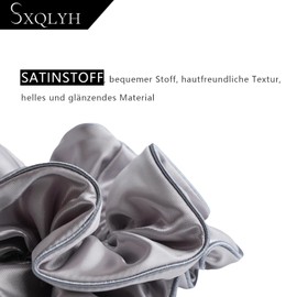 SXQLYH Haargummis übergroß Scrunchies Satin für Damen,Zopfgummi,Dreidimensionales Styling-Haargummi Weich Elastisch,Damen Pferdeschwanzhalter Haarband Für Frauen Dickes Langes Haar (Lila)