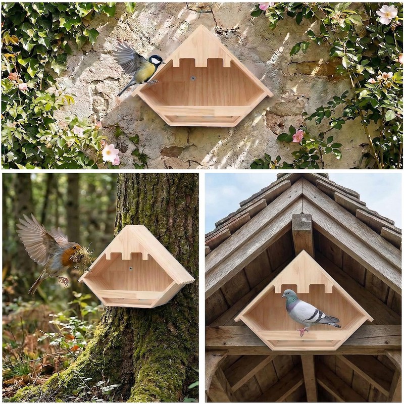 RIJATRAGAR Cedar Dove Nesting Box for Outside, Wooden Open Pigeon
