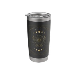 Crystal Ball With Glowing Eye Held By Two Hands Tarot Card Stainless Steel Insulated Tumbler