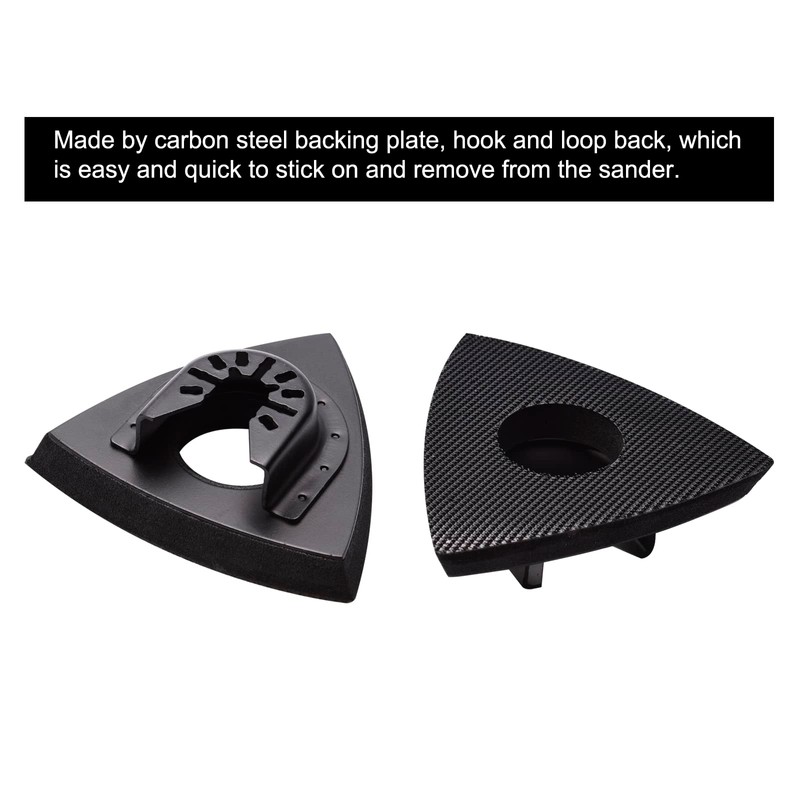 136Pcs Oscillating Tool Sanding Pad Kit, Contains 6Pcs Triangle Sanding