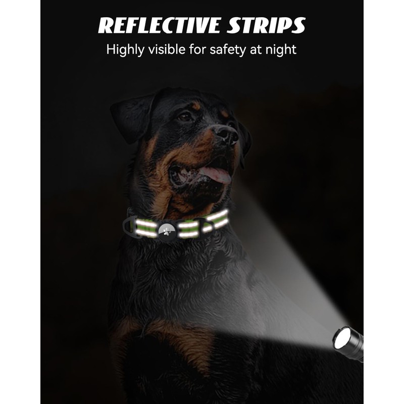 Joytale Airtag Dog Collar, Reflective Pet Collar with Waterproof AirTag