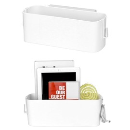 QWORK® 2Pcs bedside storage with Detachable Hooks, Bed Hanging Storage Organizer, for Books, Phones, Accessories