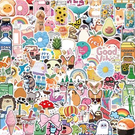 120Pcs Water Bottle Stickers for Kids, Cute Stickers, Kids Stickers Waterproof Aesthetic Vinyl Stickers, Water Bottle Stickers for Kids Teens Girls Adults