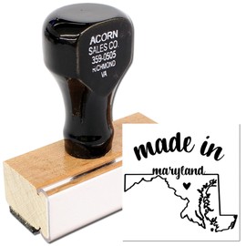 Small Made in Maryland Rubber Stamp - 1-3/16 Size - Maryland Residents & Makers - Made in MD Stamp for Crafting, Scrapbooking, and Personalization - Lovingly Made in Maryland