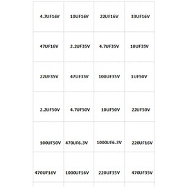 AideTek 24 Values 410pcs SMD Aluminum Electrolytic Capacitor Assortment Kit with BOXALL-48 Storage Box Range 4.7uF－1000uF 16V-50V