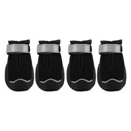 VOCOSTE 4pcs Dog Shoes, Breathable Dog Shoes, Dog Boots Paw Protectors, Dog Boots for Hot Roads in Summer Snow in Winter, Black, Size 7 Width 2.55"