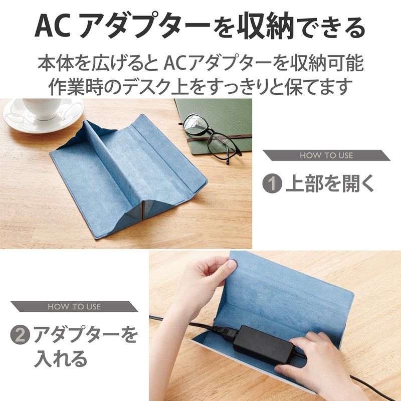Elecom PCA-MNOLTS01BE Laptop Stand, Foldable, Thin, Mini to 14.0 Inches,