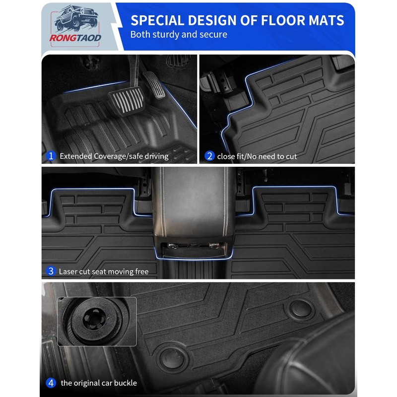 Rongtaod Cargo Mat Compatible with 2015-2024 Ford Edge 5-Seater (Not