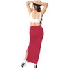 dermawear Women's Blended Fabric Saree Shapewear (Red; Medium)