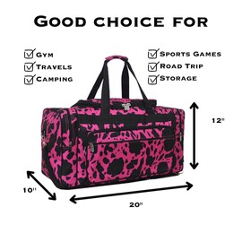 NGIL Canvas 20" inch Duffle Bag (Hot Pink Cow- Hot Pink)