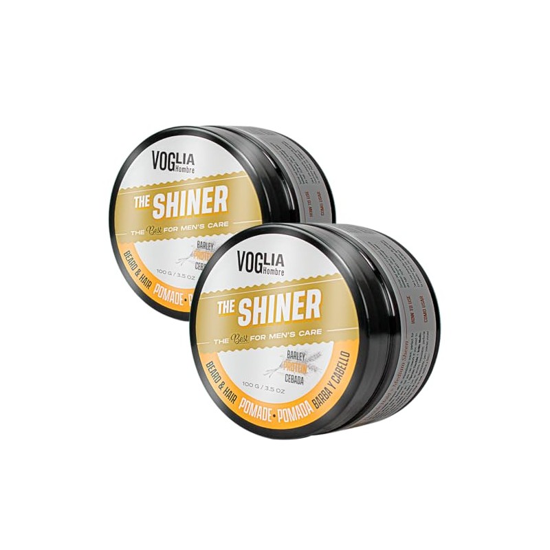 2 Pack Pomada brillante para peinar Barba, cabello y bigote.