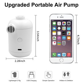HUAJUN Electric Air Pump for Air Mattresses, 2 in 1 Inflate and Deflate Electric Pump with 4 Air Nozzles for Inflatable Mattress, Boat, Air Mattress Pool, Swimming Ring, Vacuum Bag Clothing