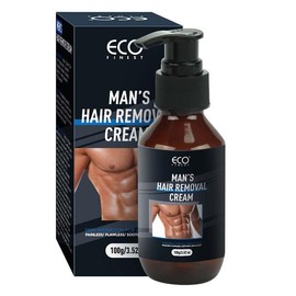 ECO Finest For Men Hair Removal Cream, Painless Hair Removal For Men, Soothing Depilatory Cream For Unwanted Coarse Male Body Hair