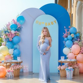 Blue Arch Backdrop Cover Set of 3 Birthday Party Arch Covers 4FT 5FT 6FT Bridal Baby Shower Wedding Photo Arches Backdrop Stand Cover Spandex Stretchy