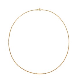 Kuzzoi Exclusive 925 Silver Men's Necklace, Round Cord Chain, Men's Necklace Silver Gold-Plated (2 mm), Golden Solid Silver Chain for Men without Pendant, Twisted Look, Length 55, Sterling Silver