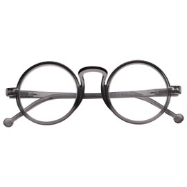 Eyekepper Round Reading Glasses for Women Men Retro Readers - Grey Arms +2.00