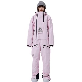 RIUIYELE Womens Mens One Pieces Ski Suits Jumpsuits Insulated Waterproof Snowsuits Winter Outdoor Snowboard Coveralls Pink XL