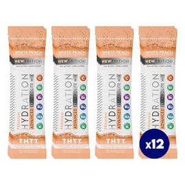 NewTrition Hydration Powder, Electrolyte Powder Packets, Naturally Flavored Hydrating Packets for Water, Fast Acting Hydrate Electrolytes with Vitamins C & D, White Peach, 12 Servings