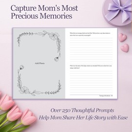 Mom I Want to Know Your Life Story Journal, Leather Hardcover Book with 250+ Prompt Questions for Mother to Share Her Life and Memories, Christmas Gifts for Mom Birthday Mother's Day from Daughter Son