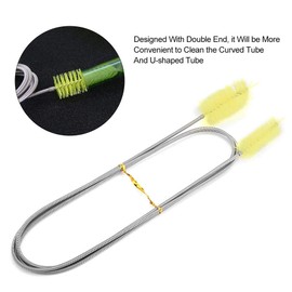 TOPINCN Filtro del Acuario Tubo de Agua Cepillo Tubo Flexible Externo Tubo del Filtro del Tanque de Peces de Acuario Doble Cabezal Entrada y Salida Limpieza del Tubo Cepillo de Resorte