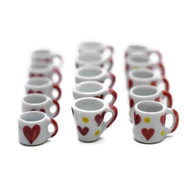15 Mix Falling in Love Coffee Mug Tea Cup Dollhouse Miniatures Food Kitchen by 1 Shop for You No19