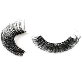 Clear Band False Eyelashes, 3D Fluffy Strip Eyelashes, D Curl Lash Strip, Natural False Eyelashes, Natural Wispies, Fluffy Eyelashes for Wispy Fake Eyelashes, Faux Eyelashes, Natural Look (DM17)