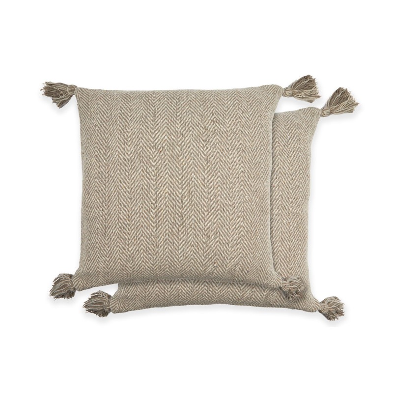 Emma Barclay Herringbone - Recycled Cotton Cushion Cover (Natural Cream)