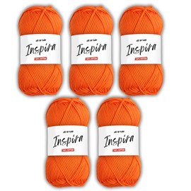 Art of Yarn İnspira 100% Cotton Yarn -3 DK Light, Soft & Smooth Yarn for Crocheting, Knitting & Crafts –250g (8.8 Oz), 425m (464.8 Yds) – Perfect for Baby Blankets, Scarves & More – 5 Skeins 99242