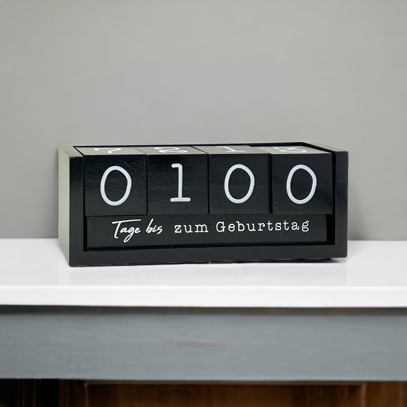 Countdown Calendar Wooden Cube with Theme Bar Permanent Year Table